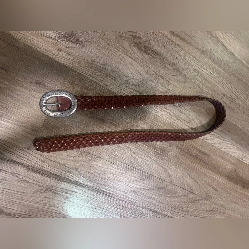 Braided Brown Leather Belt